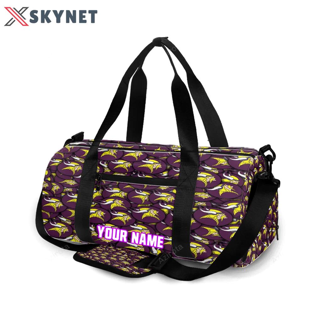 Minnesota vikings emblem v9 personalized name travel bag gym bag 824 Travel Bag