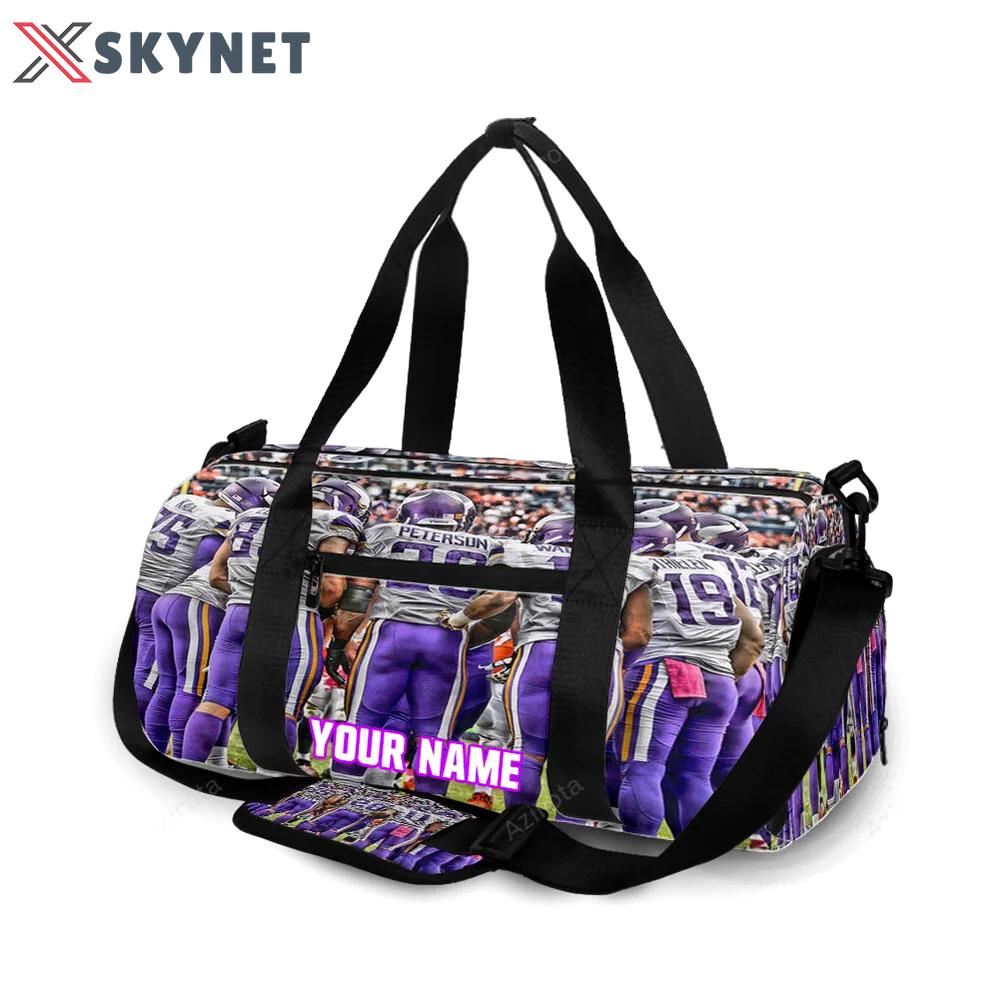 Minnesota vikings team v1 personalized name travel bag gym bag 1122 Travel Bag