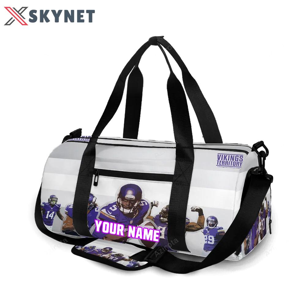 Minnesota vikings team v10 personalized name travel bag gym bag 874 Travel Bag