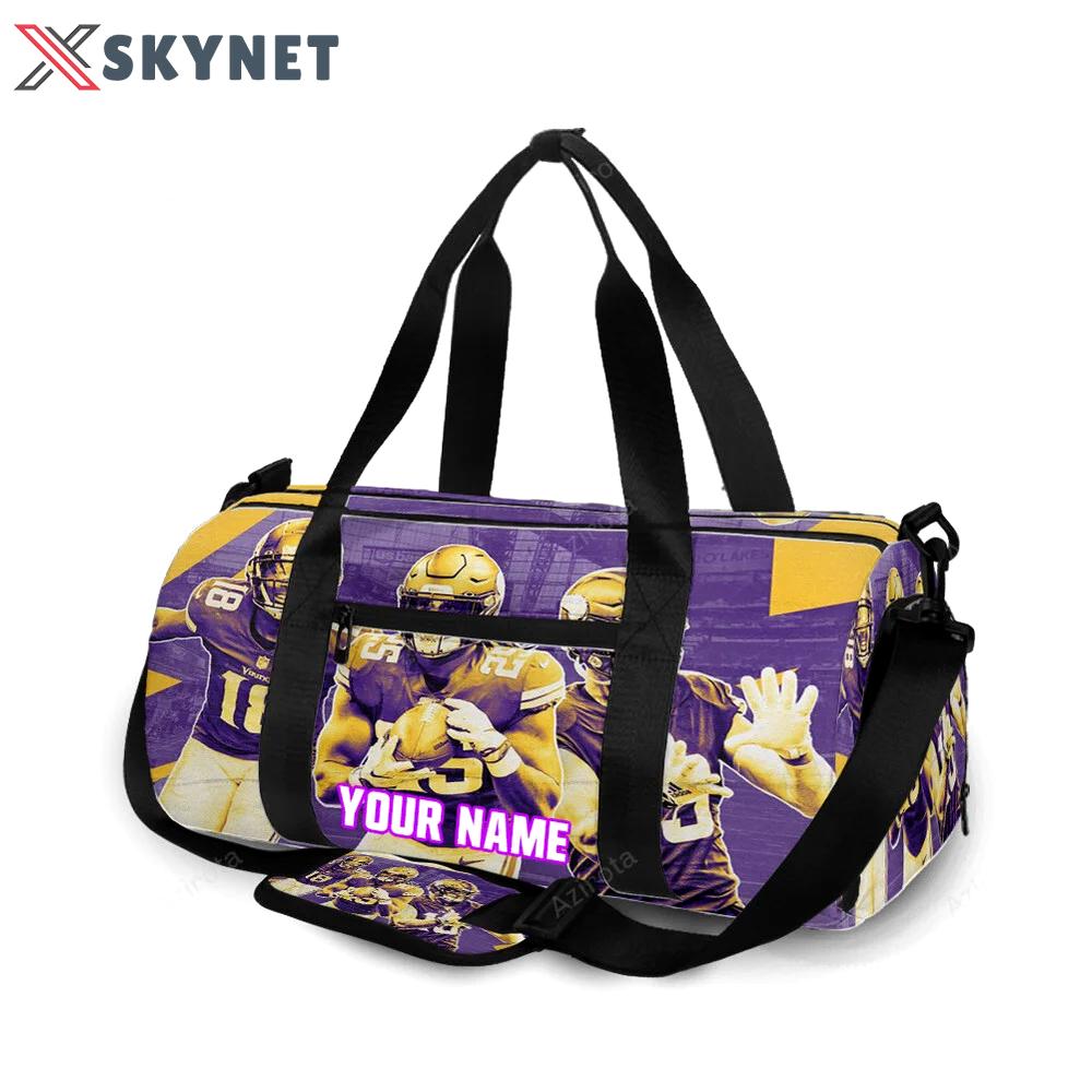 Minnesota vikings team v4 personalized name travel bag gym bag 654 Travel Bag