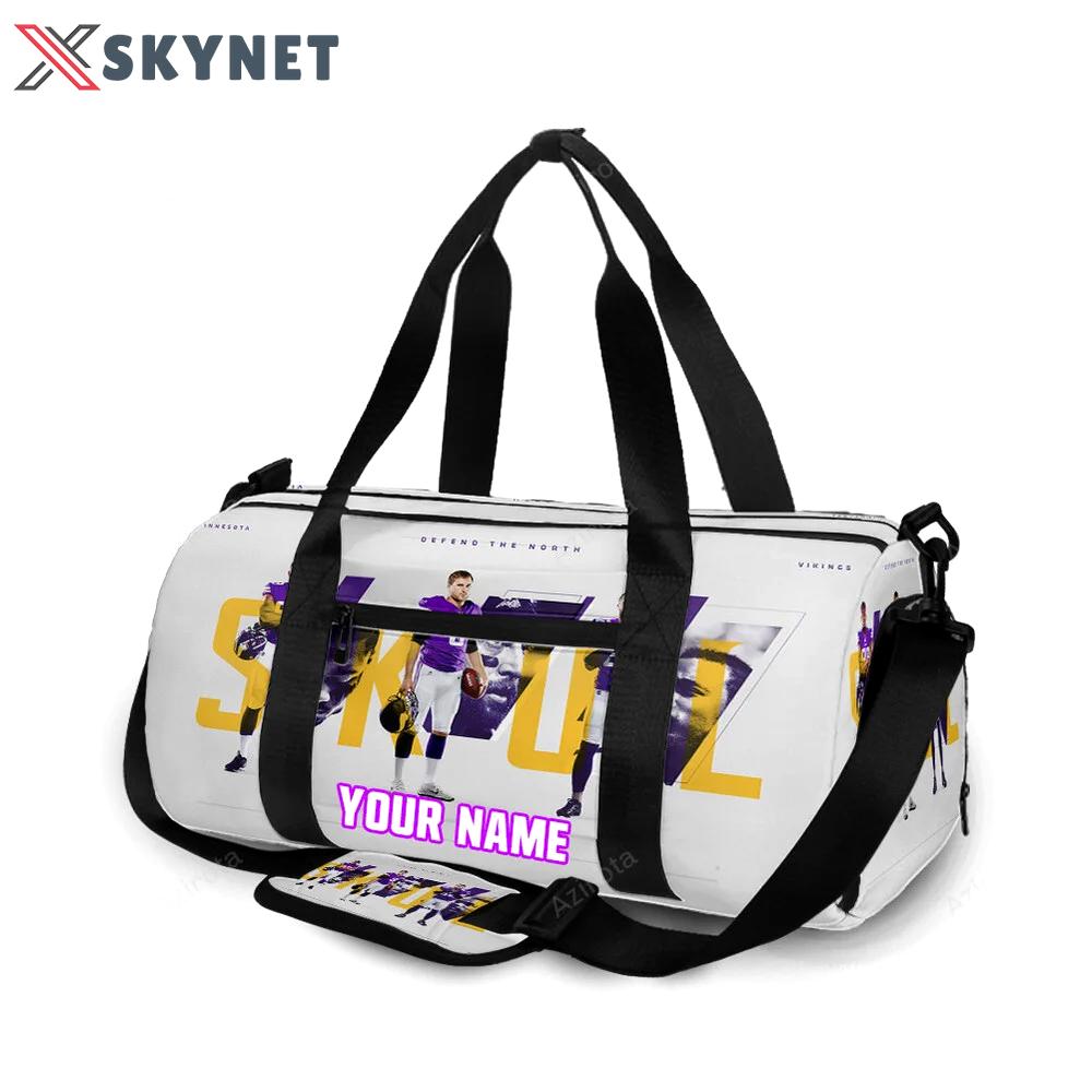 Minnesota vikings team v7 personalized name travel bag gym bag 1082 Travel Bag
