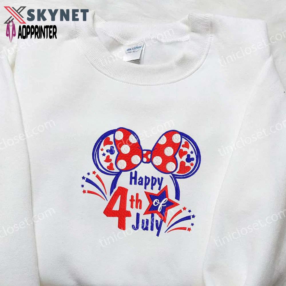 Minnie mouse 4th of july embroidered shirt – disney s best patriotic shirts Embroidered Shirt