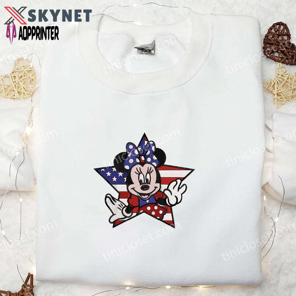 Minnie mouse independence day embroidered shirt – best disney patriotic shirts Embroidered Shirt