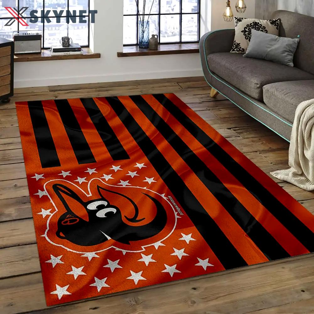Mlb baltimore orioles baseball team logo rectangle area bo20 Rectangle Rug