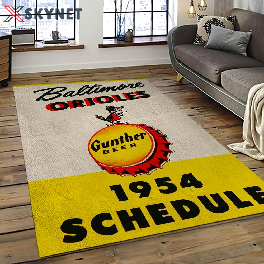 Mlb baltimore orioles baseball team logo sport carpet rectangle area rug for living room bor08 Rectangle Rug