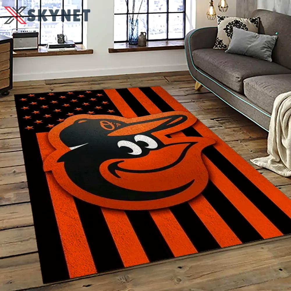 Mlb baltimore orioles baseball team logo sport carpet rectangle area rug for living room bor19 Rectangle Rug