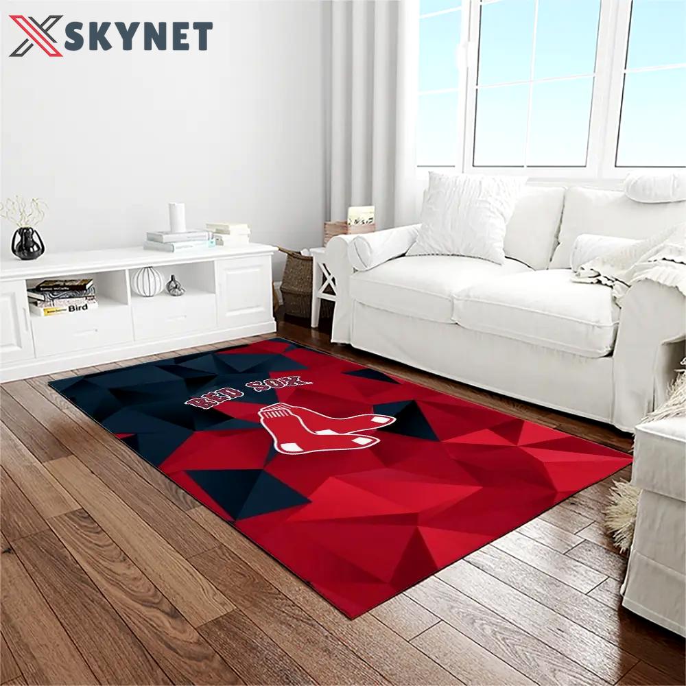 Mlb boston red sox baseball team logo rectangle area rug brs19 Rectangle Rug
