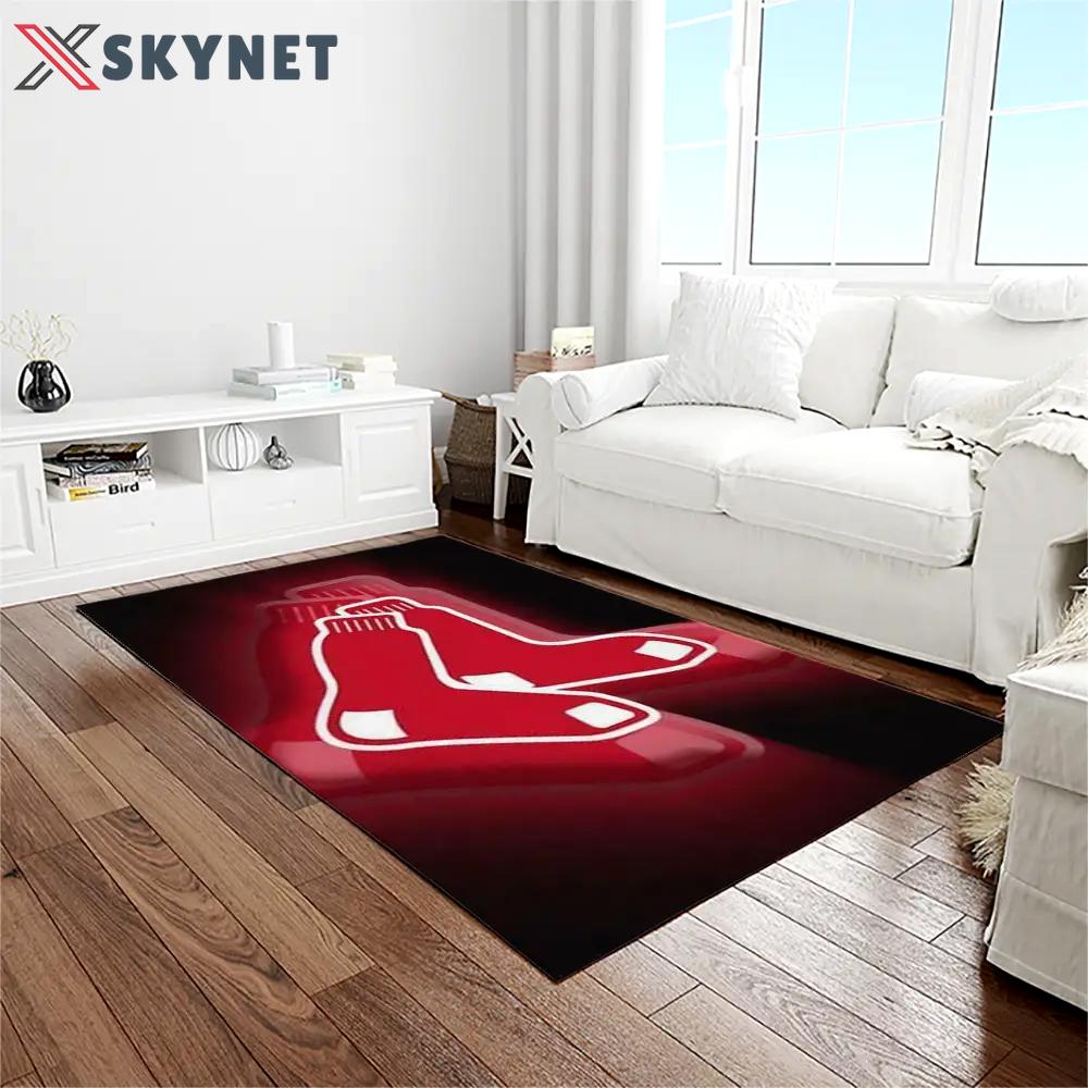 Mlb boston red sox baseball team logo rectangle area rug brs23 Rectangle Rug