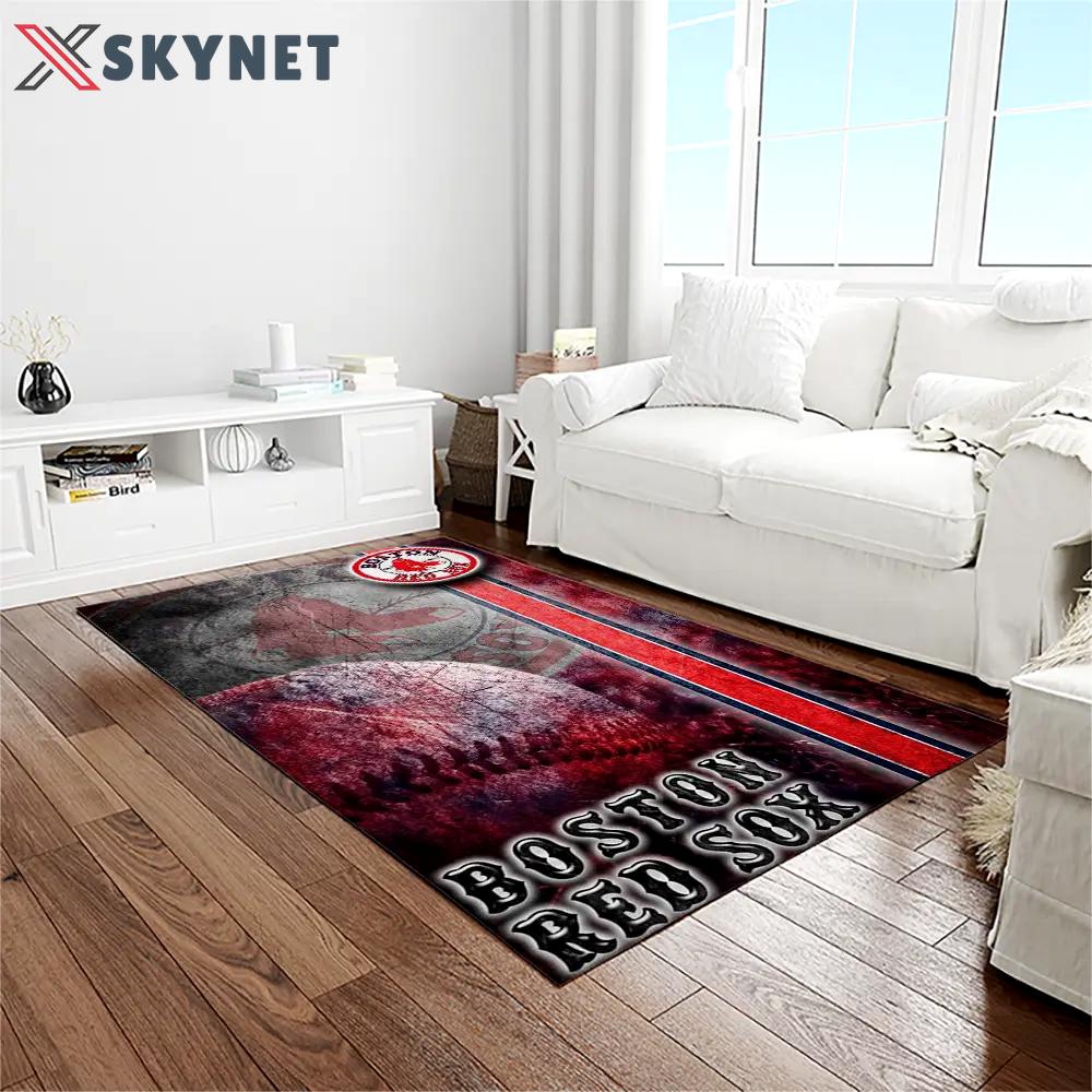 Mlb boston red sox baseball team logo rectangle area rug brs48 Rectangle Rug