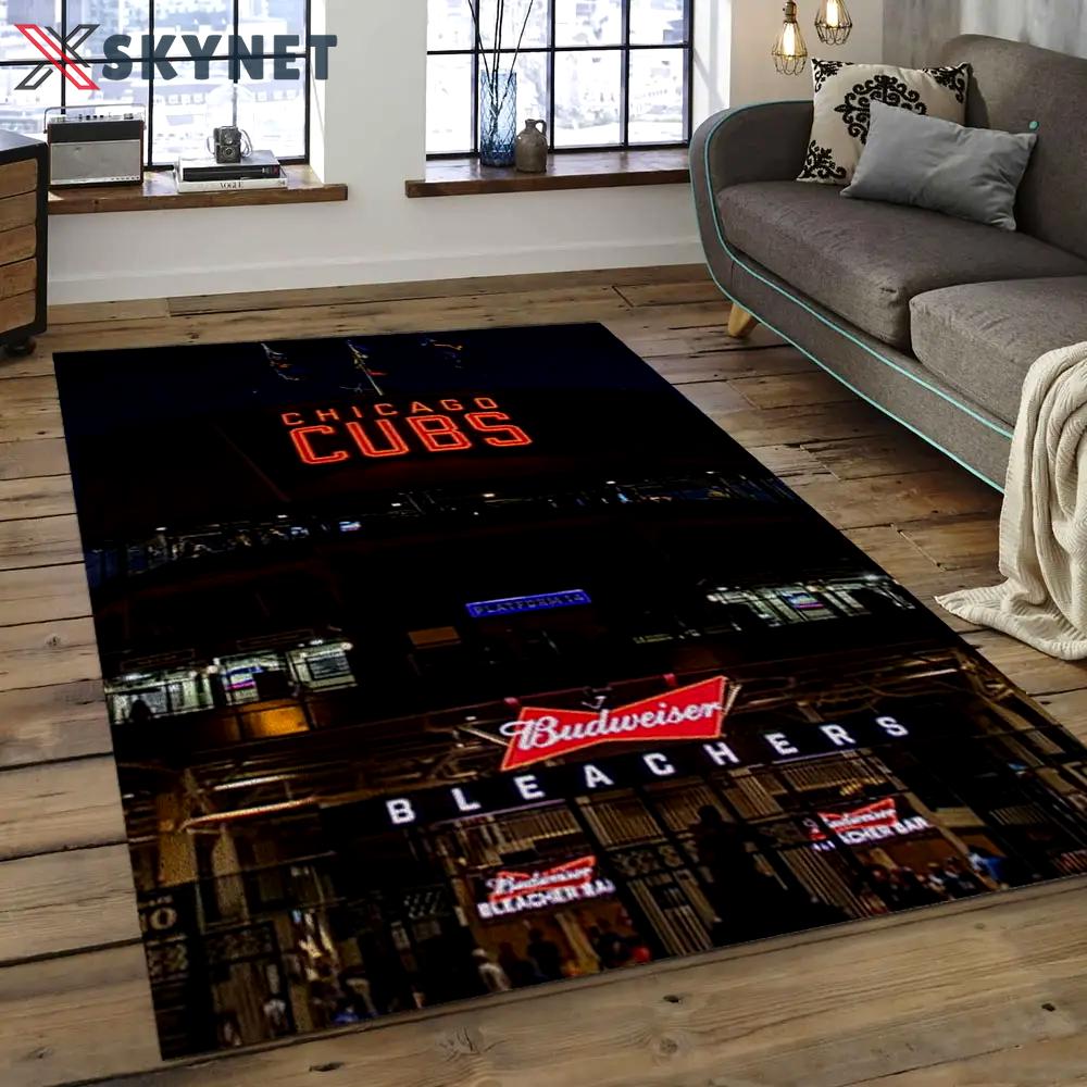 Mlb chicago cubs baseball team logo rectangle area cc13 Rectangle Rug