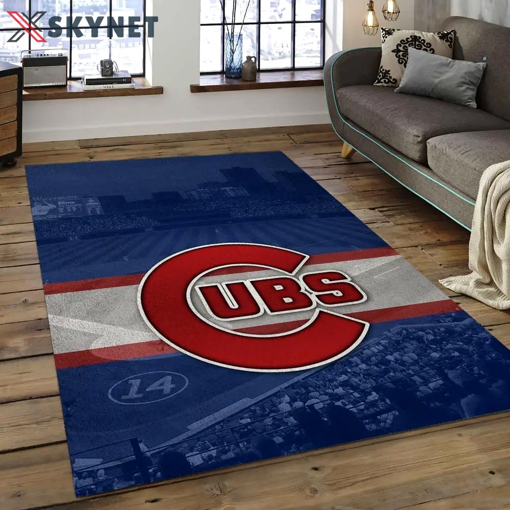 Mlb chicago cubs baseball team logo rectangle area cc28 Rectangle Rug