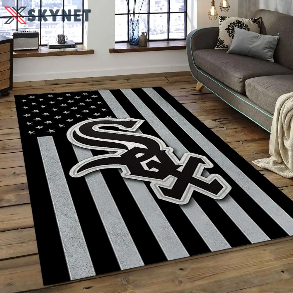 Mlb chicago white sox baseball team logo rectangle area cws04 Rectangle Rug