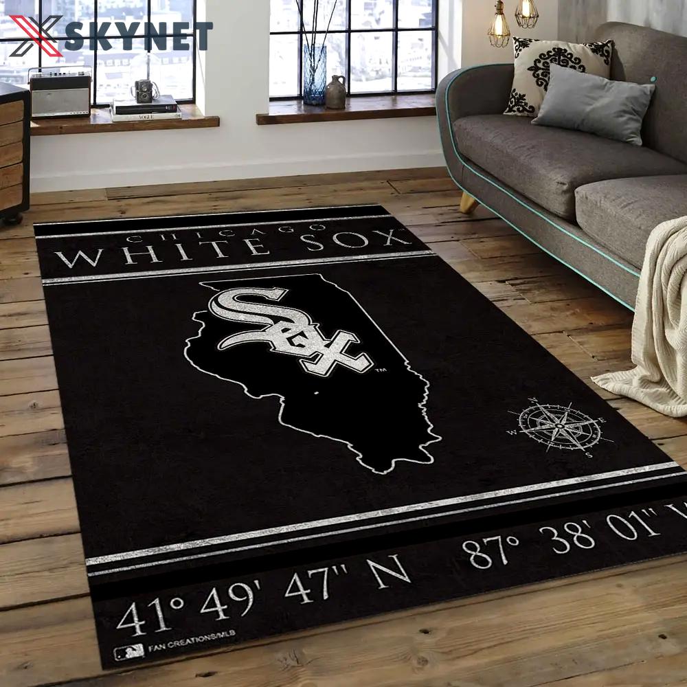 Mlb chicago white sox baseball team logo rectangle area cws27 Rectangle Rug