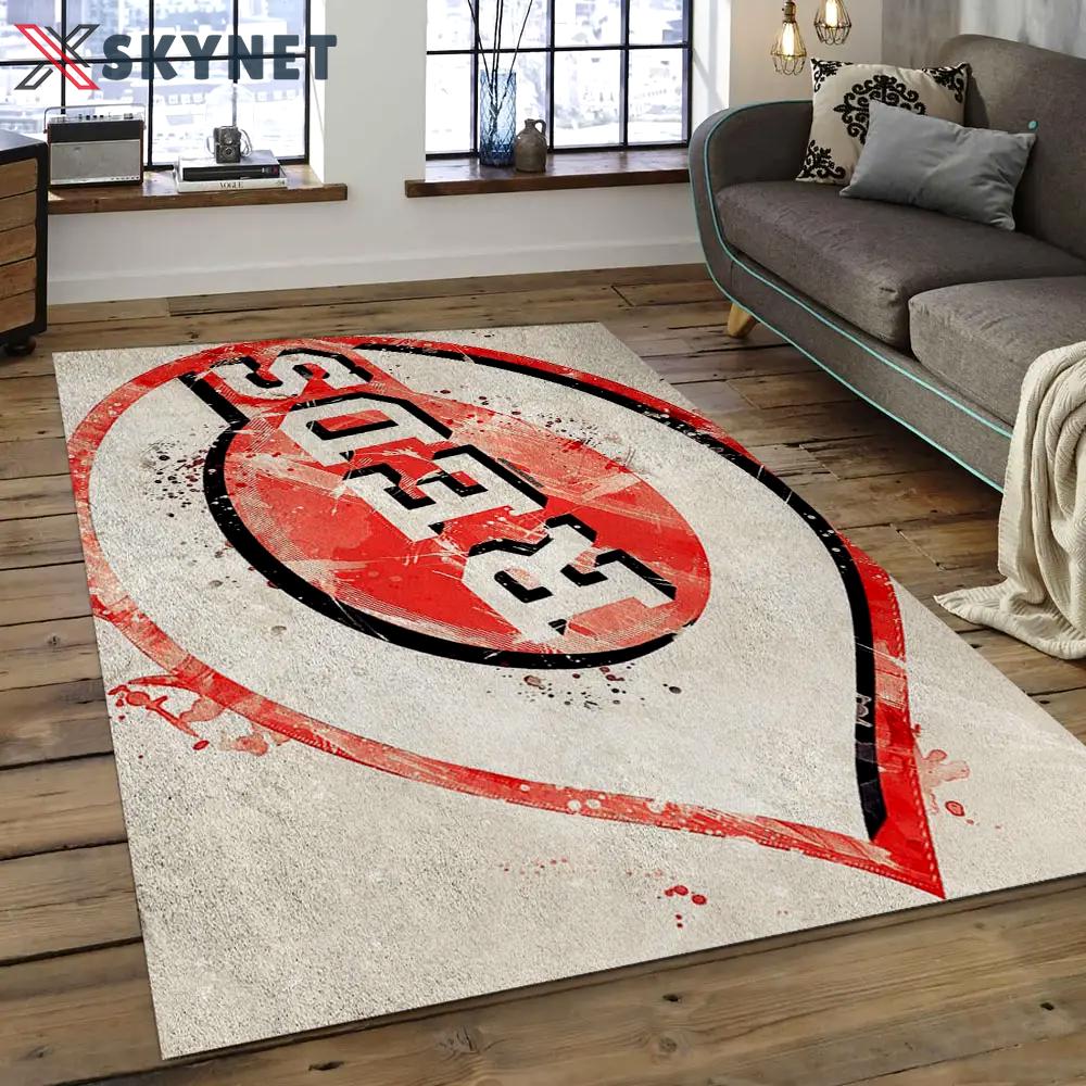 Mlb cincinnati reds baseball team logo rectangle area cr08 Rectangle Rug