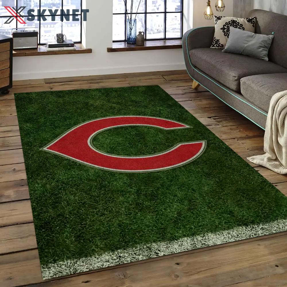Mlb cincinnati reds baseball team logo rectangle area cr22 Rectangle Rug