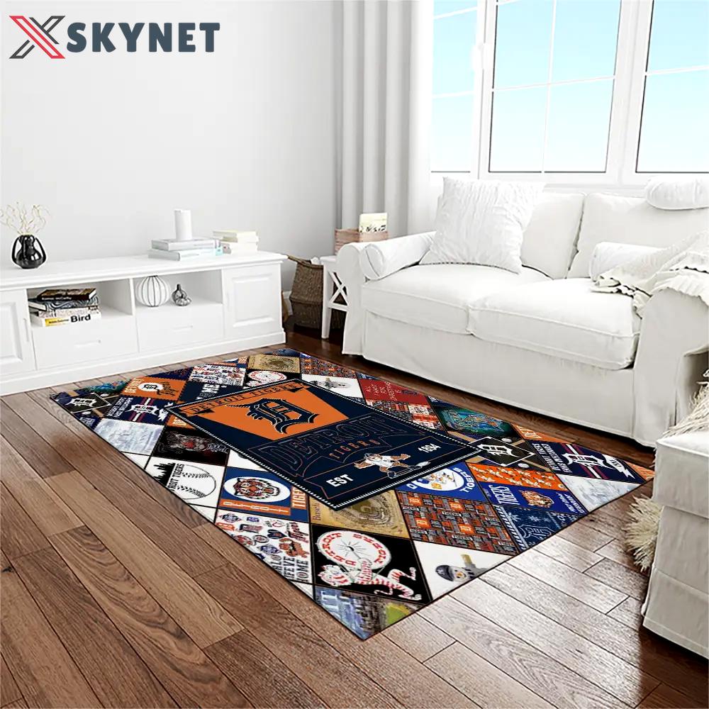 Mlb detroit tigers baseball team logo rectangle area rug dt29 Rectangle Rug