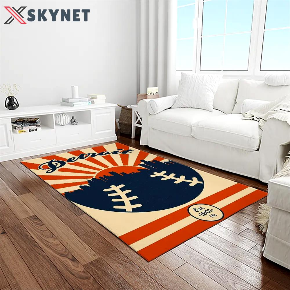 Mlb detroit tigers baseball team logo rectangle area rug dt52 Rectangle Rug