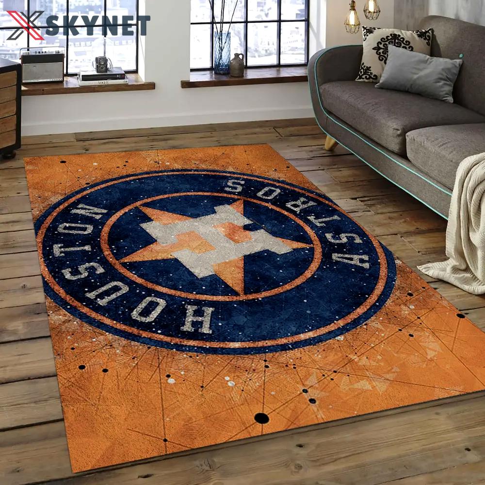 Mlb houston astros baseball team logo rectangle area ha21 Rectangle Rug