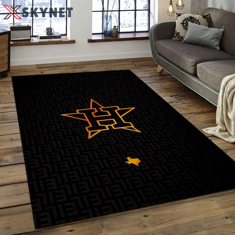 Mlb houston astros baseball team logo rectangle area ha45 Rectangle Rug