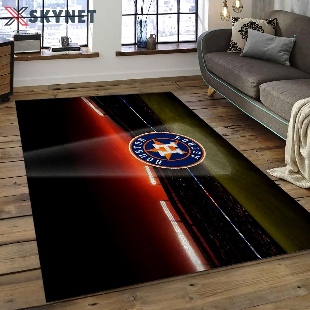 Mlb houston astros baseball team logo rectangle area ha49 Rectangle Rug
