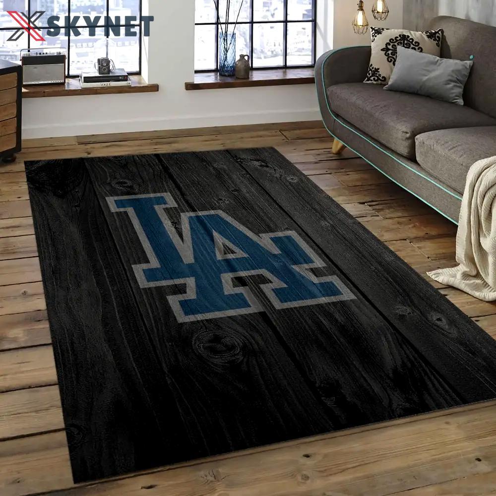 Mlb los angeles dodgers baseball team logo rectangle area lad41 Rectangle Rug