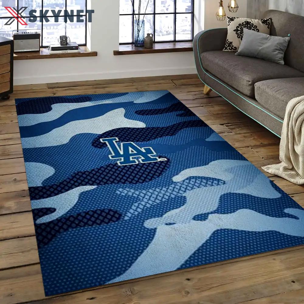 Mlb los angeles dodgers baseball team logo rectangle area lad48 Rectangle Rug