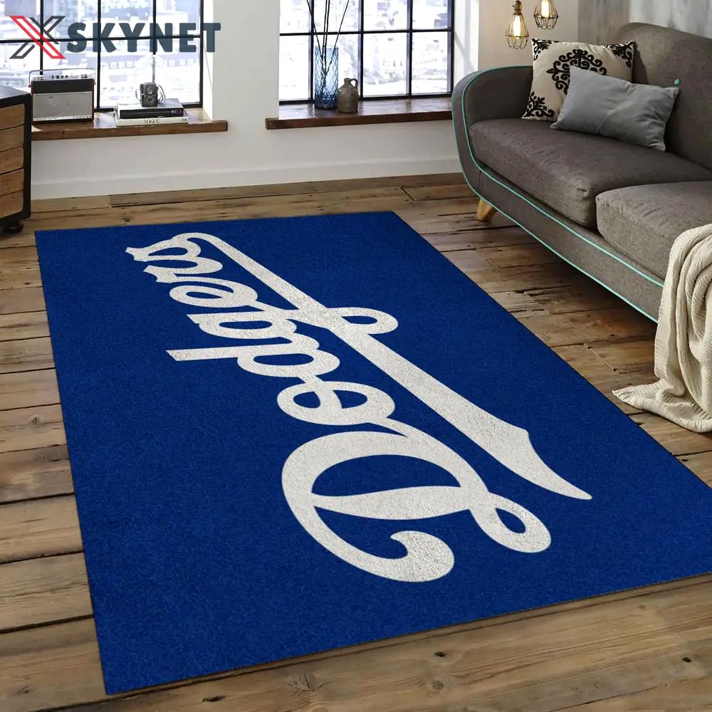 Mlb los angeles dodgers baseball team logo rectangle area lad61 Rectangle Rug