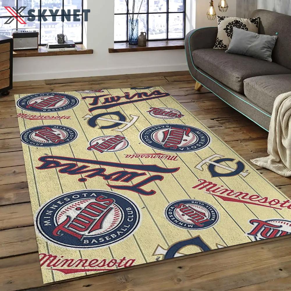 Mlb minnesota twins baseball team logo rectangle area mts11 Rectangle Rug