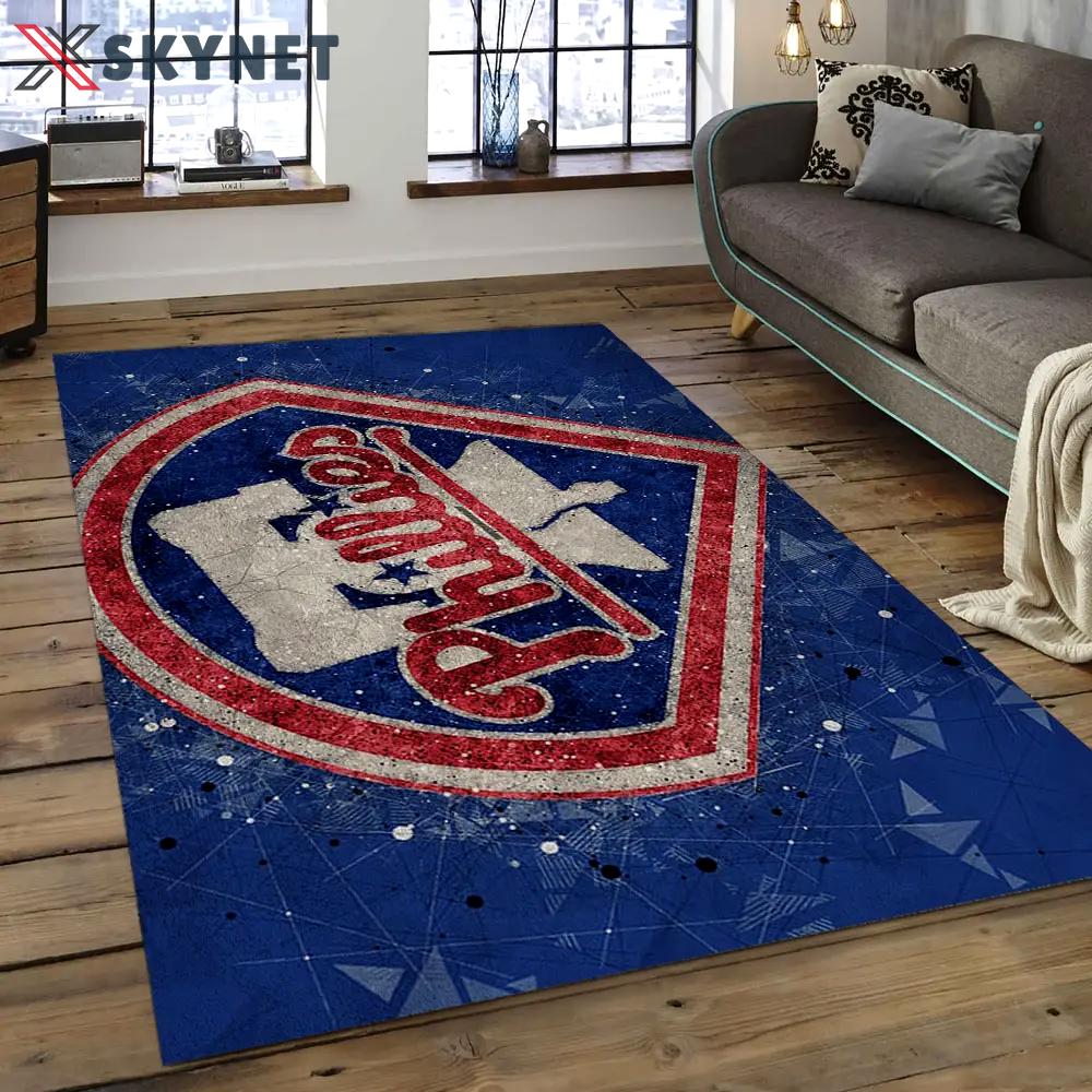 Mlb philadelphia phillies baseball team logo rectangle area pp09 Rectangle Rug