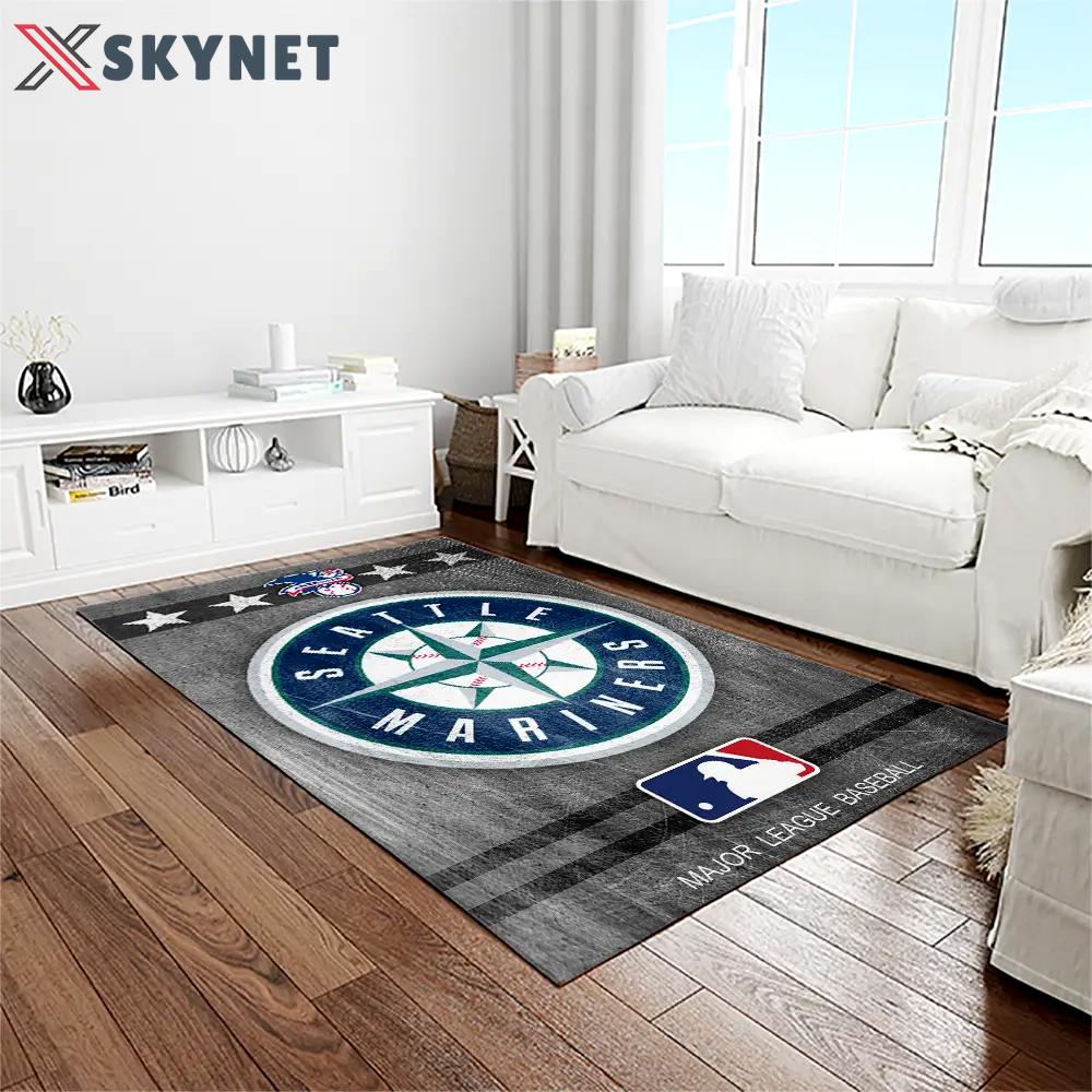 Mlb seattle mariners baseball team logo rectangle area rug sm02 Rectangle Rug