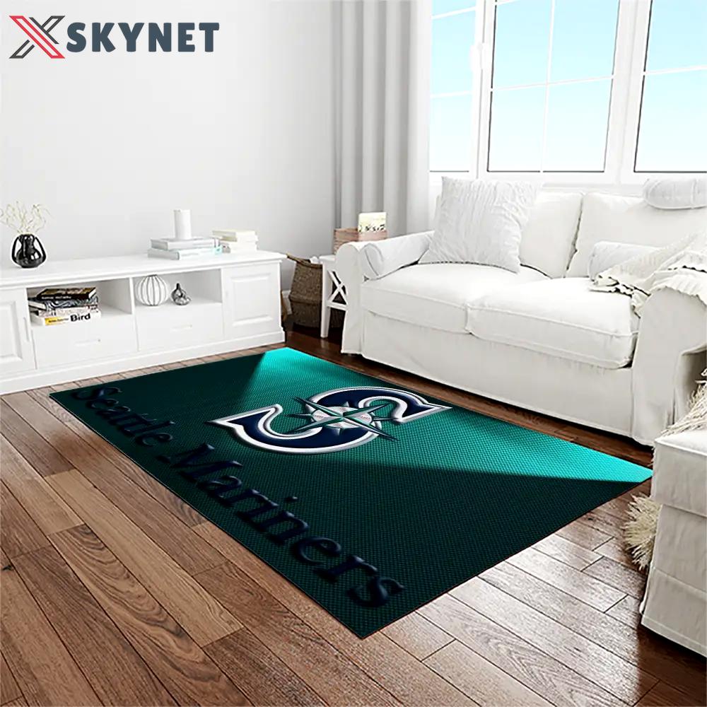 Mlb seattle mariners baseball team logo rectangle area rug sm72 Rectangle Rug