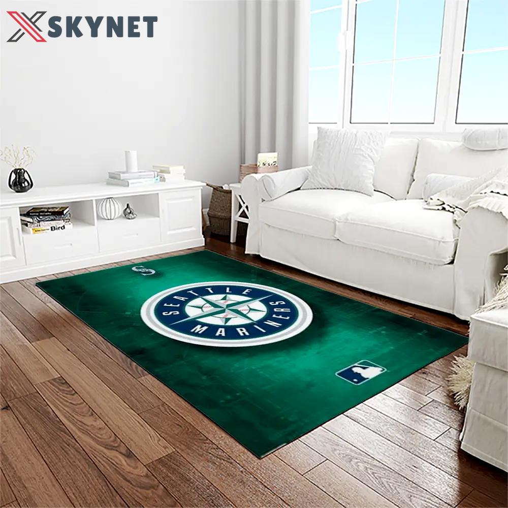 Mlb seattle mariners baseball team logo rectangle area rug sm75 Rectangle Rug