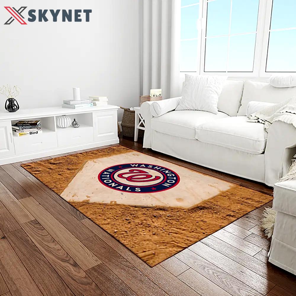 Mlb washington nationals baseball team logo rectangle area rug wn36 Rectangle Rug