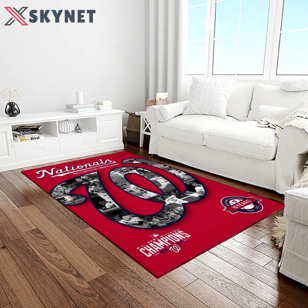 Mlb washington nationals baseball team logo rectangle area rug wn37 Rectangle Rug