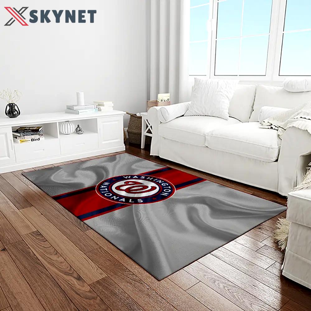 Mlb washington nationals baseball team logo rectangle area rug wn65 Rectangle Rug