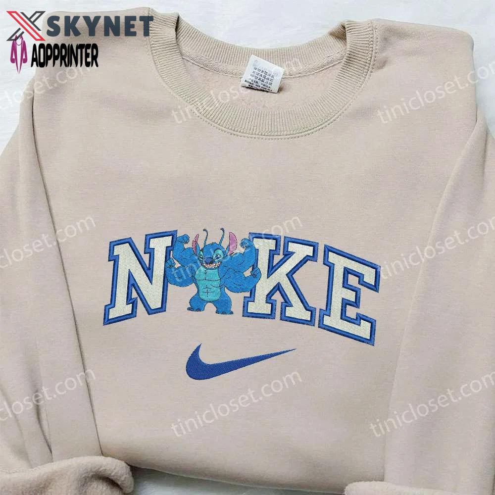 Muscle stitch x nike embroidered sweatshirt – lilo and stitch inspired shirt Embroidered Shirt