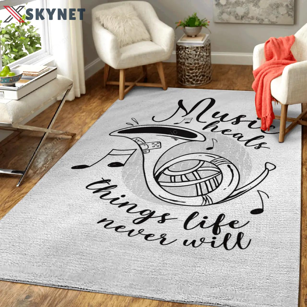 Music heals sayings and quotes art for fans area rug living room carpet rug regtangle carpet floor decor home decor Rectangle Rug