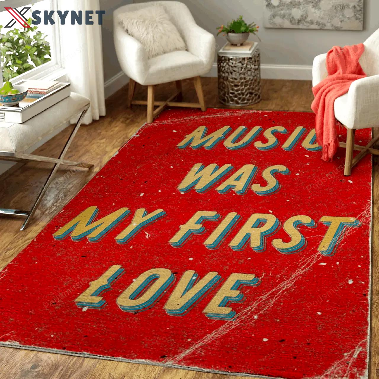 Music was my first love my songbook art for fans area rug living room carpet rug regtangle carpet floor decor home decor Rectangle Rug