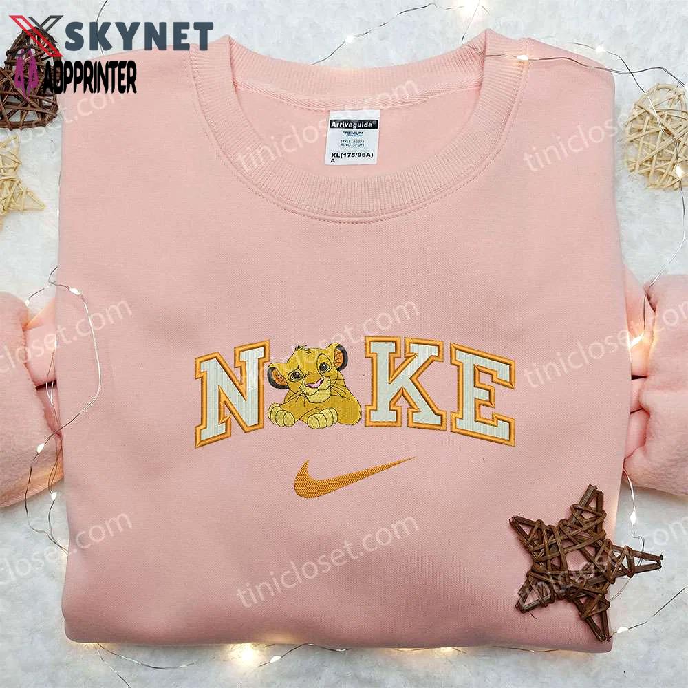 Nala simba x nike embroidered shirt: the lion king disney inspired nike shirt Embroidered Shirt