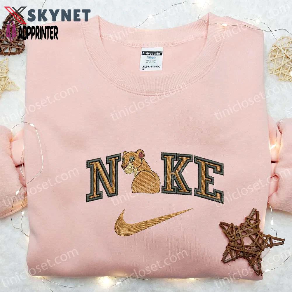 Nala x nike cartoon embroidered shirt: disney characters & nike inspired design Embroidered Shirt