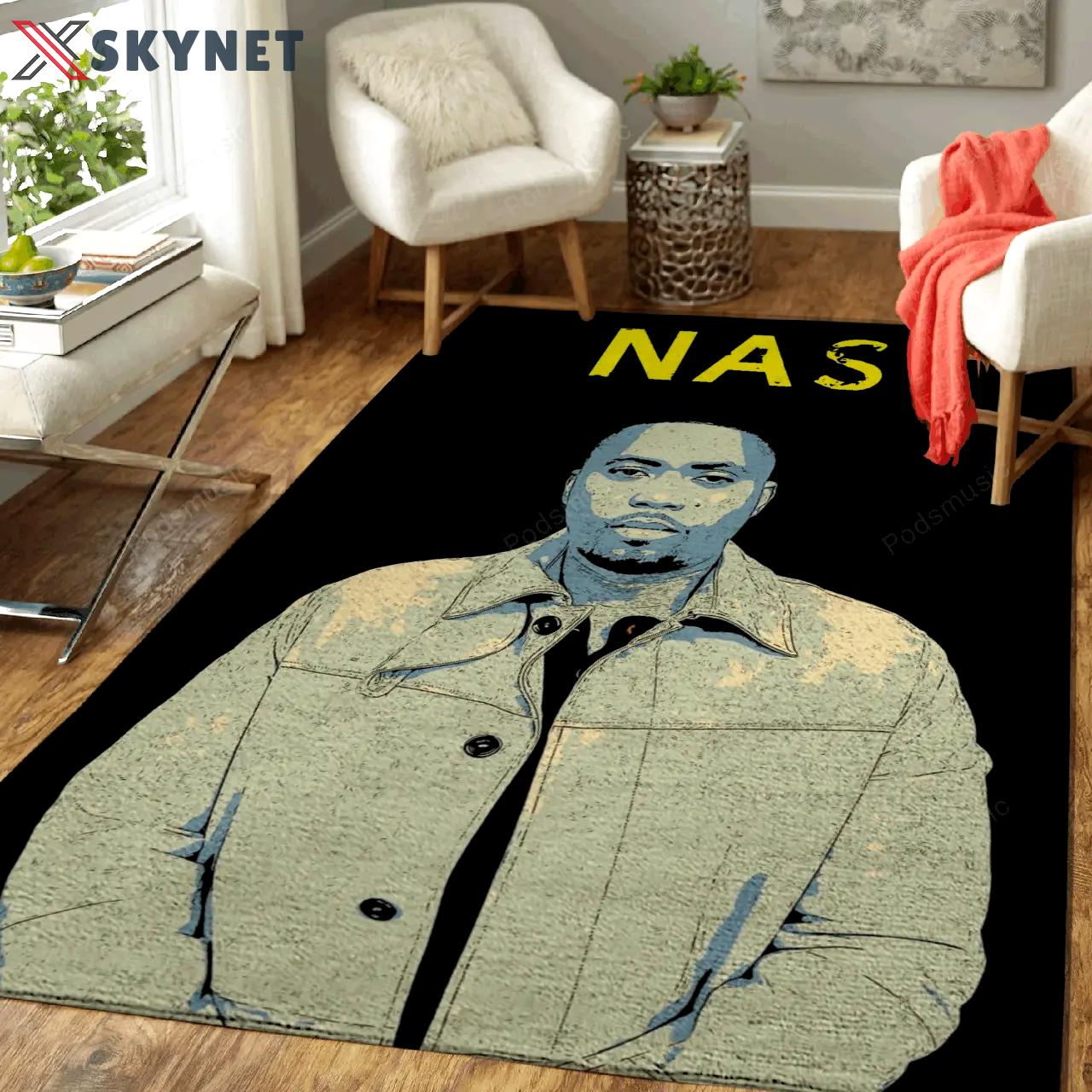 Nas music art for fans area rug living room carpet rug regtangle carpet floor decor home decor Rectangle Rug