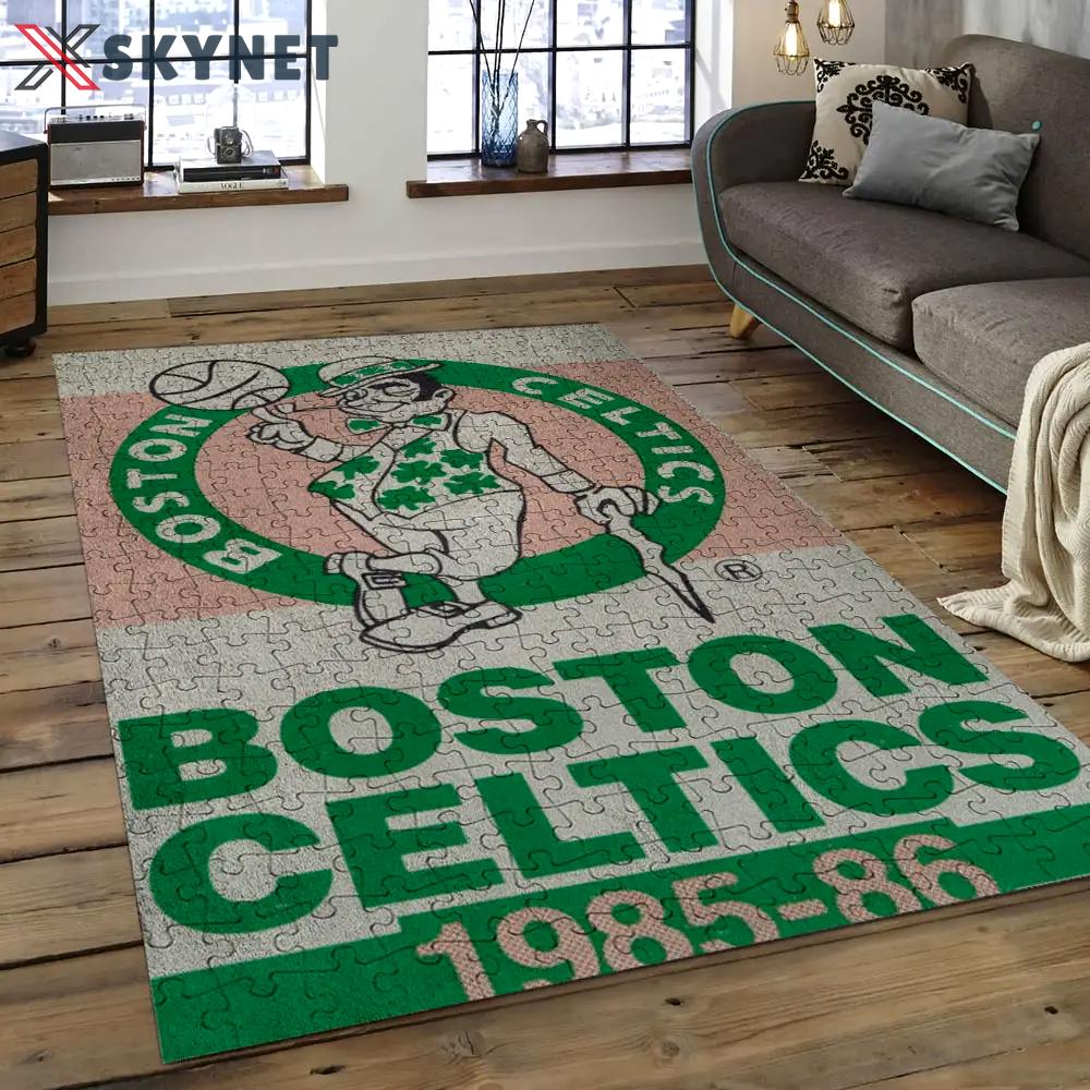 Nba boston celtics basketball legend team logo rectangle area bc56 Rectangle Rug