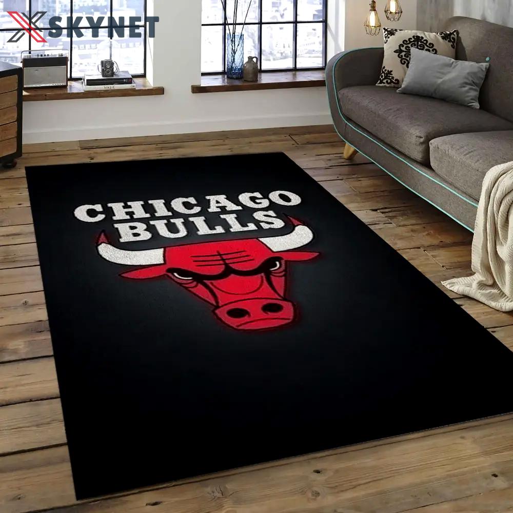 Nba chicago bulls basketball legend team logo rectangle area cb18 Rectangle Rug