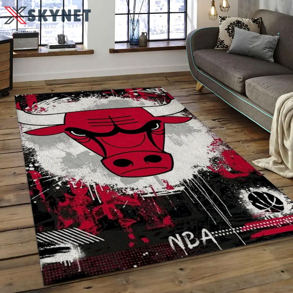 Nba chicago bulls basketball legend team logo rectangle area cb43 Rectangle Rug