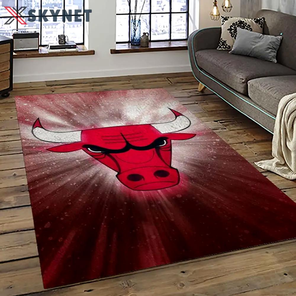 Nba chicago bulls basketball team logo sport carpet area rug home decor best gift for friends cb69 Rectangle Rug