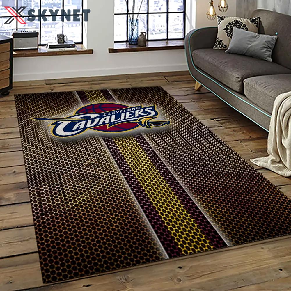 Nba cleveland cavaliers basketball team logo sport carpet rectangle area rug for living room cca22 Rectangle Rug