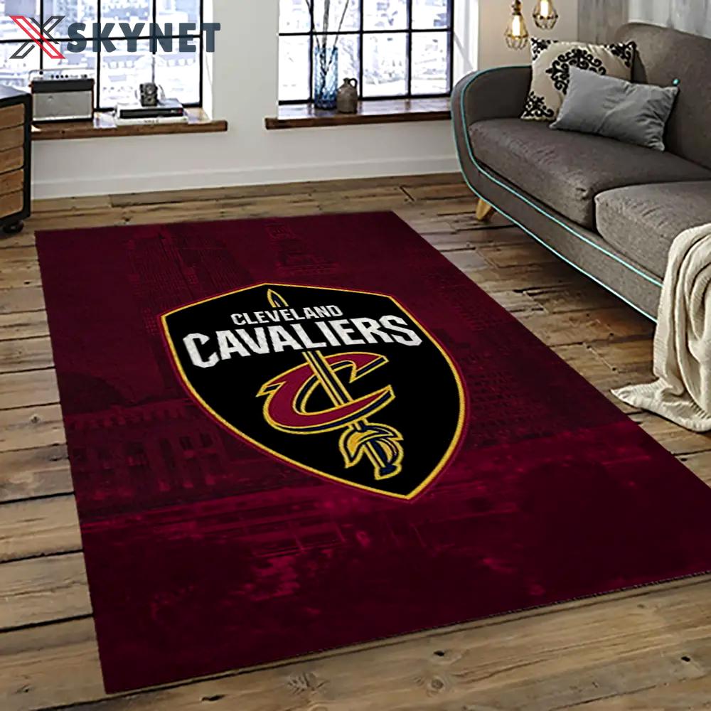 Nba cleveland cavaliers basketball team logo sport carpet rectangle area rug for living room cca30 Rectangle Rug