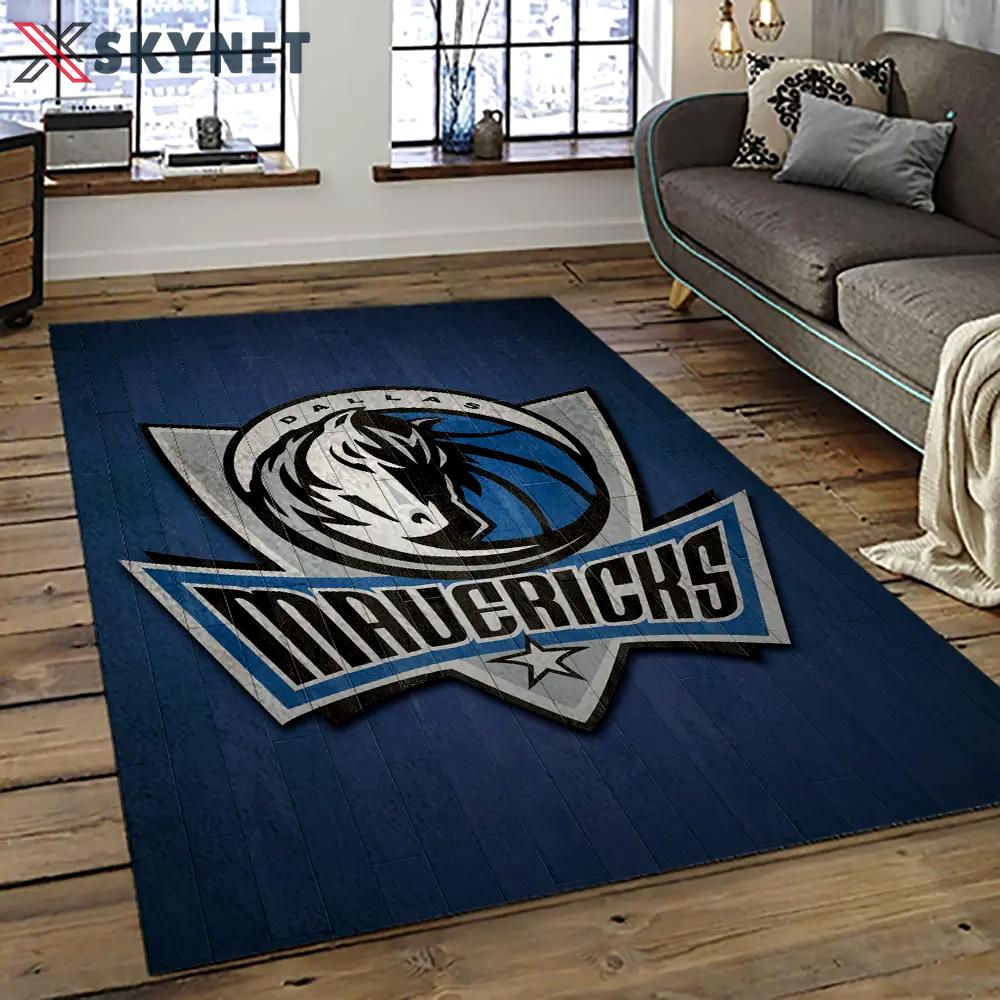 Nba dallas mavericks basketball team logo sport carpet rectangle area rug for living room dmr12 Rectangle Rug