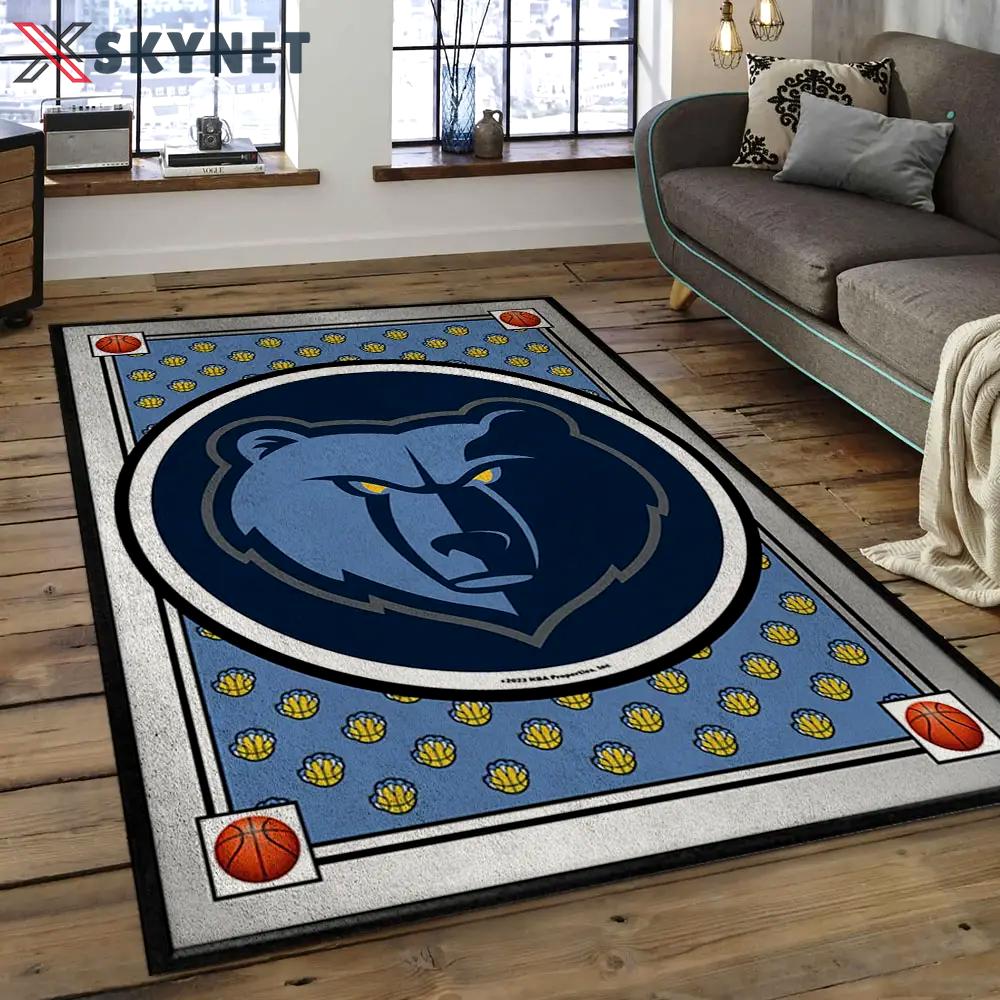 Nba memphis grizzlies basketball legend team logo rectangle area mg29 Rectangle Rug