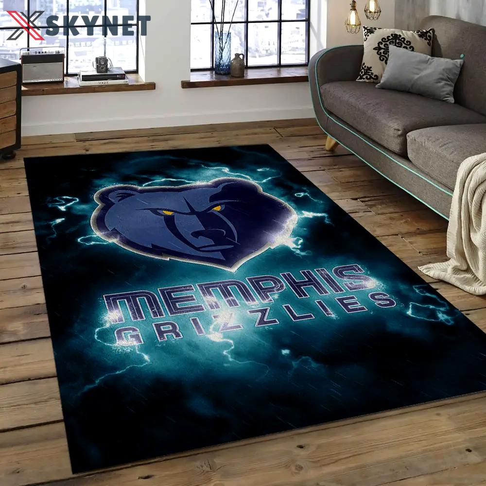 Nba memphis grizzlies basketball legend team logo rectangle area mg34 Rectangle Rug